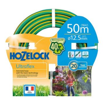 Hozelock Ultraflex Anti-kink Knitted Green Garden Hose 12.5mm X 50m - 7750