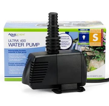 Aquascape Ultra-400 Pump for Small Ponds, 1500L/hr, Fountain, Waterfalls, and Filters, 91005