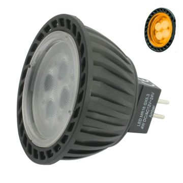 Aqualux AGL-250-AMX38 MultiVoltage 12V-24V AC/DC 4W MR16 LED 38deg - AMBER