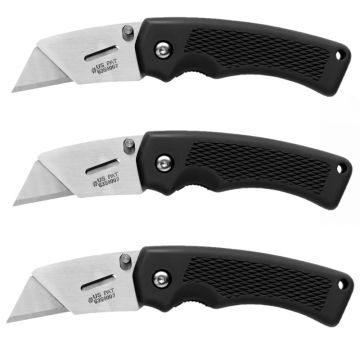 Gerber Edge Tachide Black Utility Folding Knife 31-000668 (3 Pack)