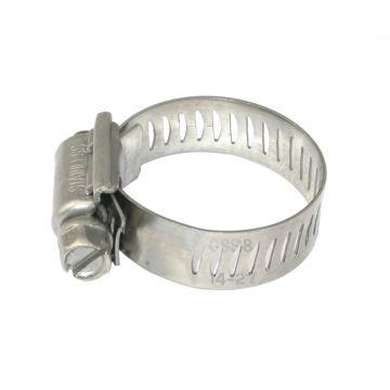 12mm x 14-27mm Full Stainless Steel Hose Clamp - GSS8