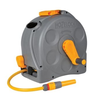 Hozelock 2'n1 Compact Garden Hose Reel with wall mount bracket 25m hose - 2415