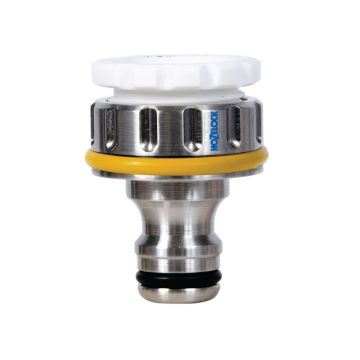 Hozelock 2042 Pro Metal 3/4"BSP (26.5mm OD thread) Outdoor Tap Connector with 1/2" BSPadaptor