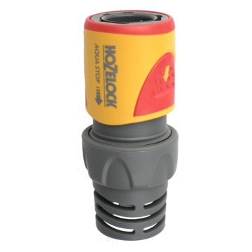 Hozelock Plus 15mm-18mm-19mm Hose End Connector Aqua Stop - 2065