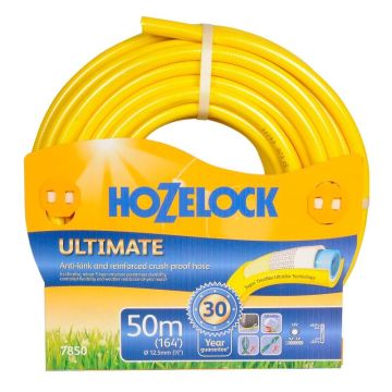Hozelock Ultimate 50m x 12.5mmID Garden Hose Pipe 7850P0000
