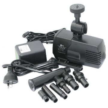 Resun King 2FL (1000) 24V Low Voltage Pond Pump - showing fittings