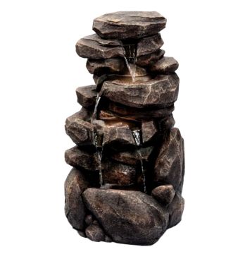 Takasho Rock Fall 3-Tier Water Features Fountain Falls Inbuilt LED Ready to use TK56445