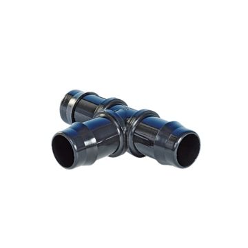 19mm Tee Black Plastic - POLY103