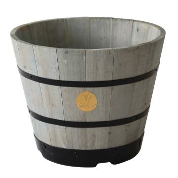 VegTrug Wooden Barrel Large 55cm Grey Wash (Pack 6) WPB500GW