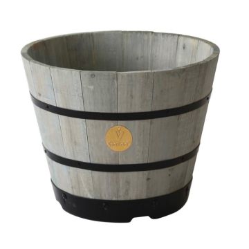VegTrug Wooden Barrel Small 46cm Grey Wash (Pack 6) WPB400GW