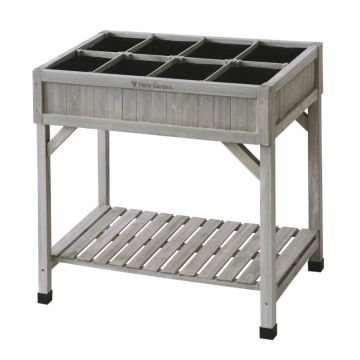 VegTrug Wooden Garden Herb Raised Planter 8 pockets