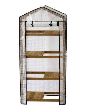 VegTrug Wooden Greenhouse Nursery Plant Stand with PE cover WGH401N