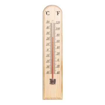 Takasho Wooden Indoor / Outdoor Thermometer 25cms for Home or Garden TK52478