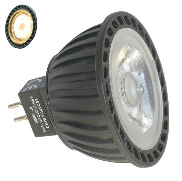 Aqualux AGL 250 30X10 12V 24V MultiVoltage AC DC 3.5W LED MR16 GX5.3 Bulb Warm White 3000K 10deg
