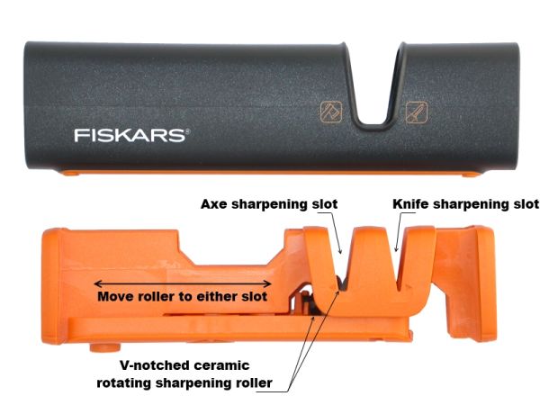 Fiskars 120740, 1000601 XSharp Axe Sharpener and Knife Sharpener