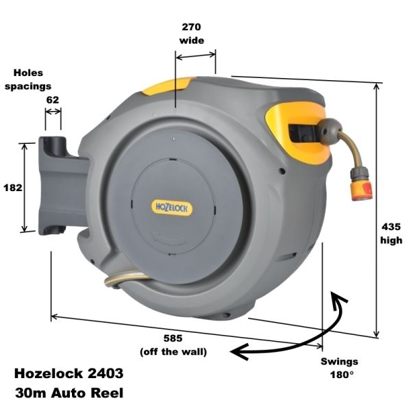 Hozelock 2403 Auto Reel Automatic with 30m Garden Hose