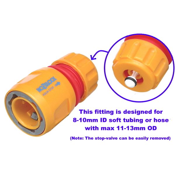 Hozelock Z71002 & Hozelock 71022 Waterstop 9mm Hose End Connector