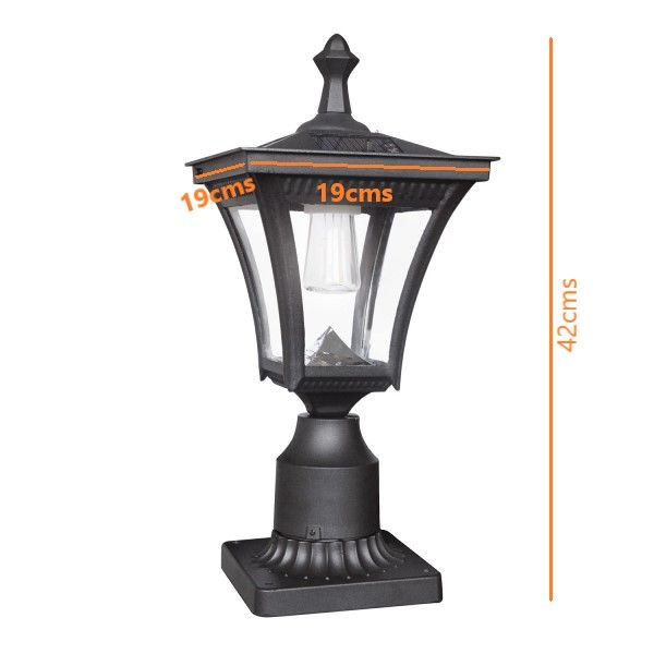Takasho Solar Die cast Aluminium Post Coach Light Filament LED TK53550