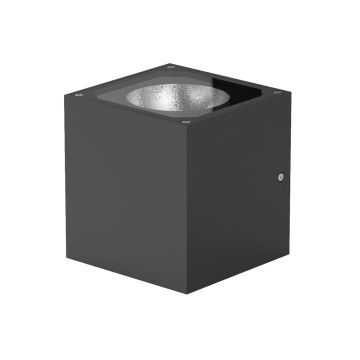 Square 14W 24V DC LED Dali Dimmable Up/Down Wall Pillar Light Black / Warm White - AQL-603-A2-L0073070T