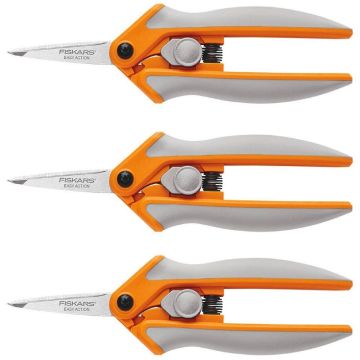 Fiskars Softgrip Micro-Tip Easy Action Fabrics Scissor Snip (153mm) 9050  - Pack of 3