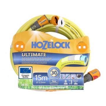 Hozelock Ultimate 15m x 12.5mm 7815 (7815P9130) Yellow Garden Hose