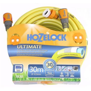 Hozelock Ultimate 30m x 12.5mm 7830 (7830P9130) Yellow Garden Hose