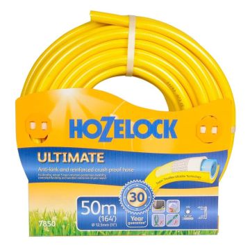 Hozelock Ultimate 50m x 12.5mmID Garden Hose Pipe 7850P0000 