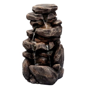 Stone Water Features Rock Fountain Falls - Inbuilt LED - Outdoor transformer - Ready to use - TK56445